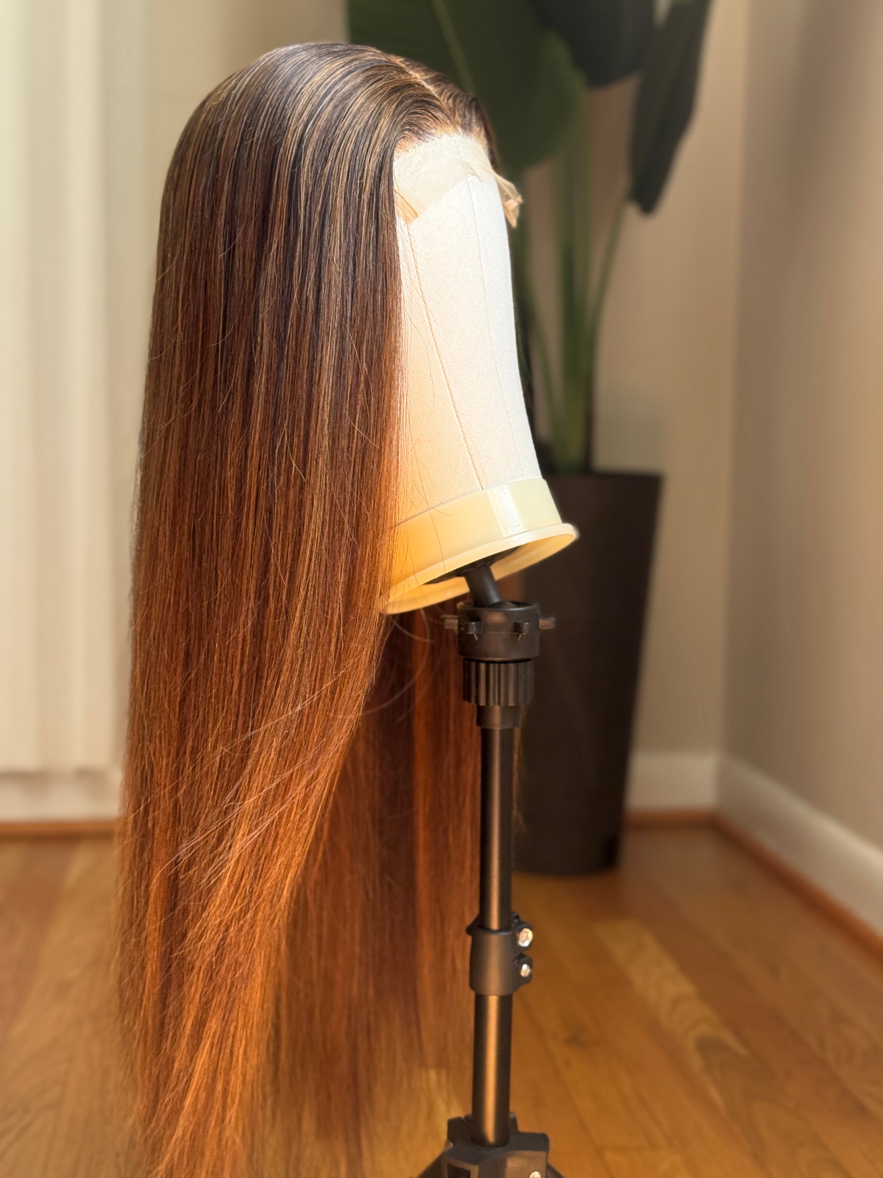 SDD Piano Hair #2/#8 Vietnamese straight wig - back side view