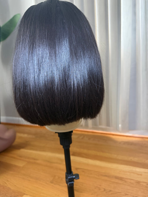 Chic Bob Wig - baby thin Vietnamese hair back view