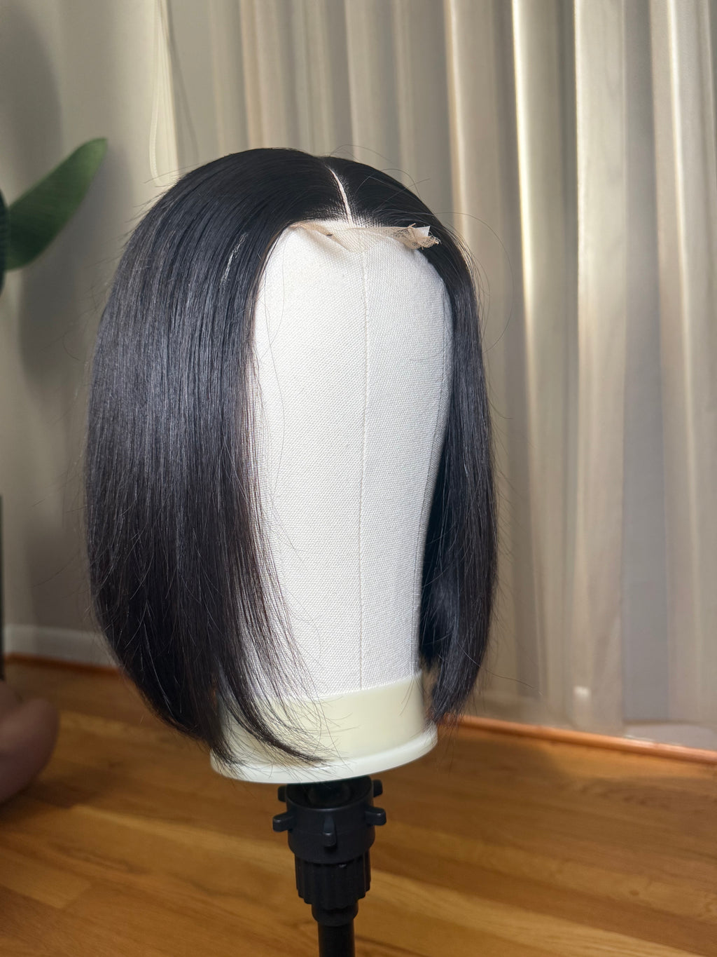 Chic Bob Wig - baby thin Vietnamese hair side view