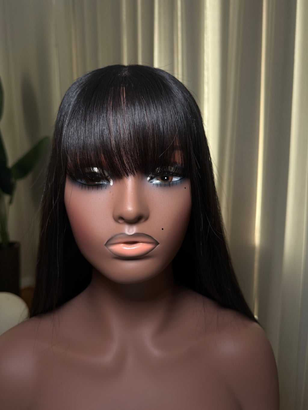 She BANG bone straight Vietnamese wig with bangs - front close up