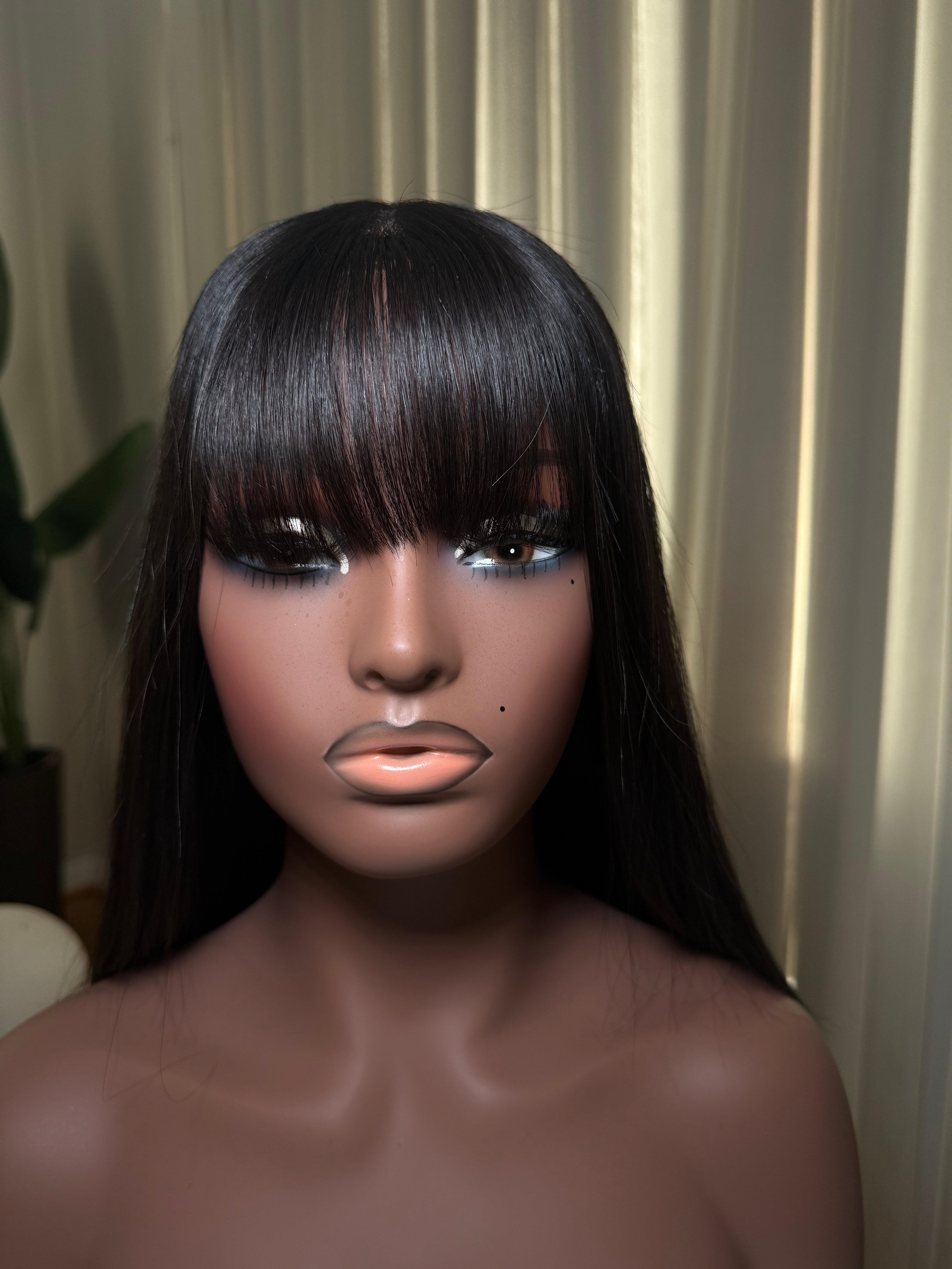 She BANG bone straight Vietnamese wig with bangs - front close up