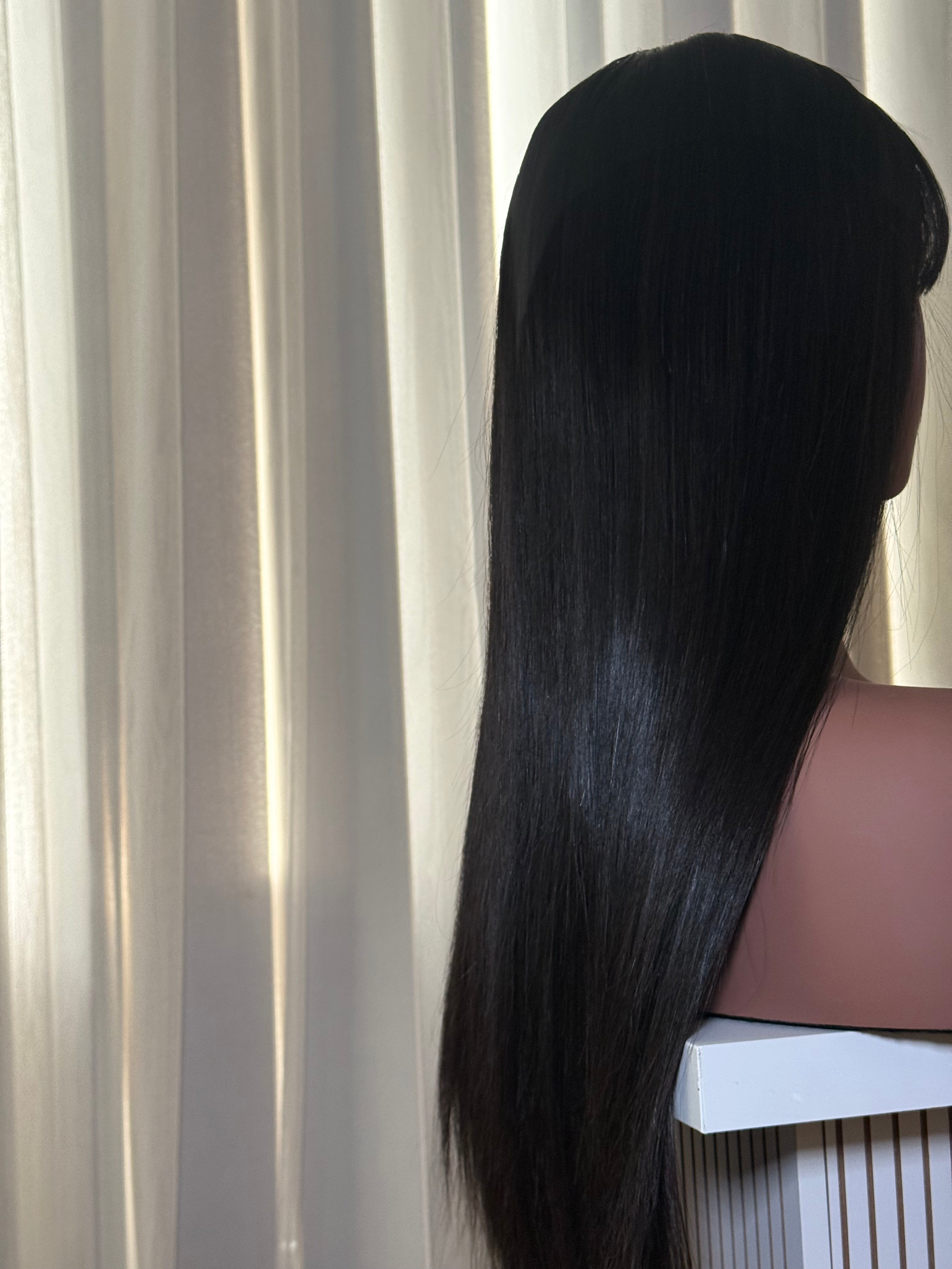 She BANG bone straight Vietnamese wig - back view
