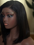 Side Her Vietnamese baby thin hair wig - side view with lace