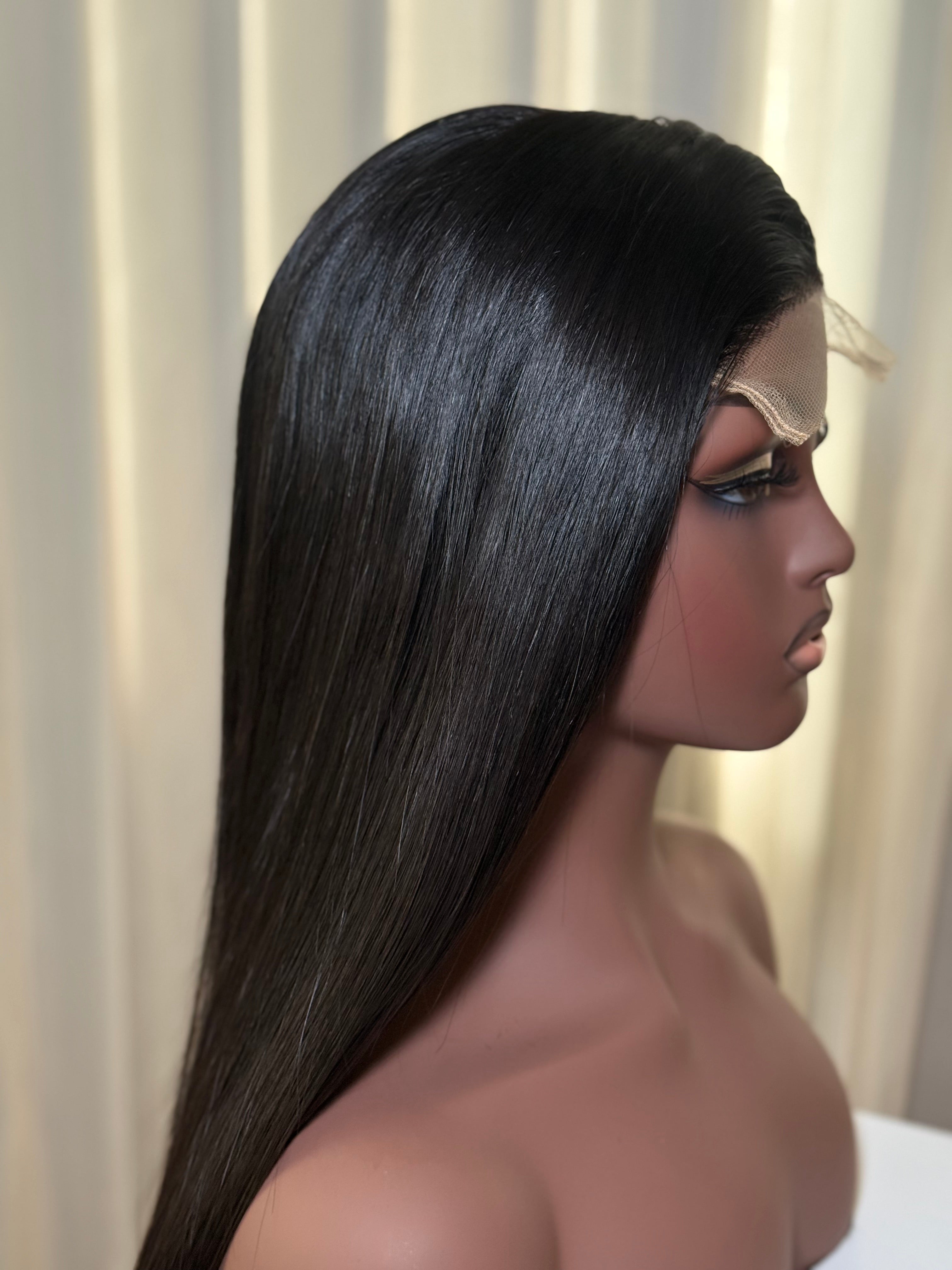 HER Vietnamese bone straight wig - HD lace closure front view