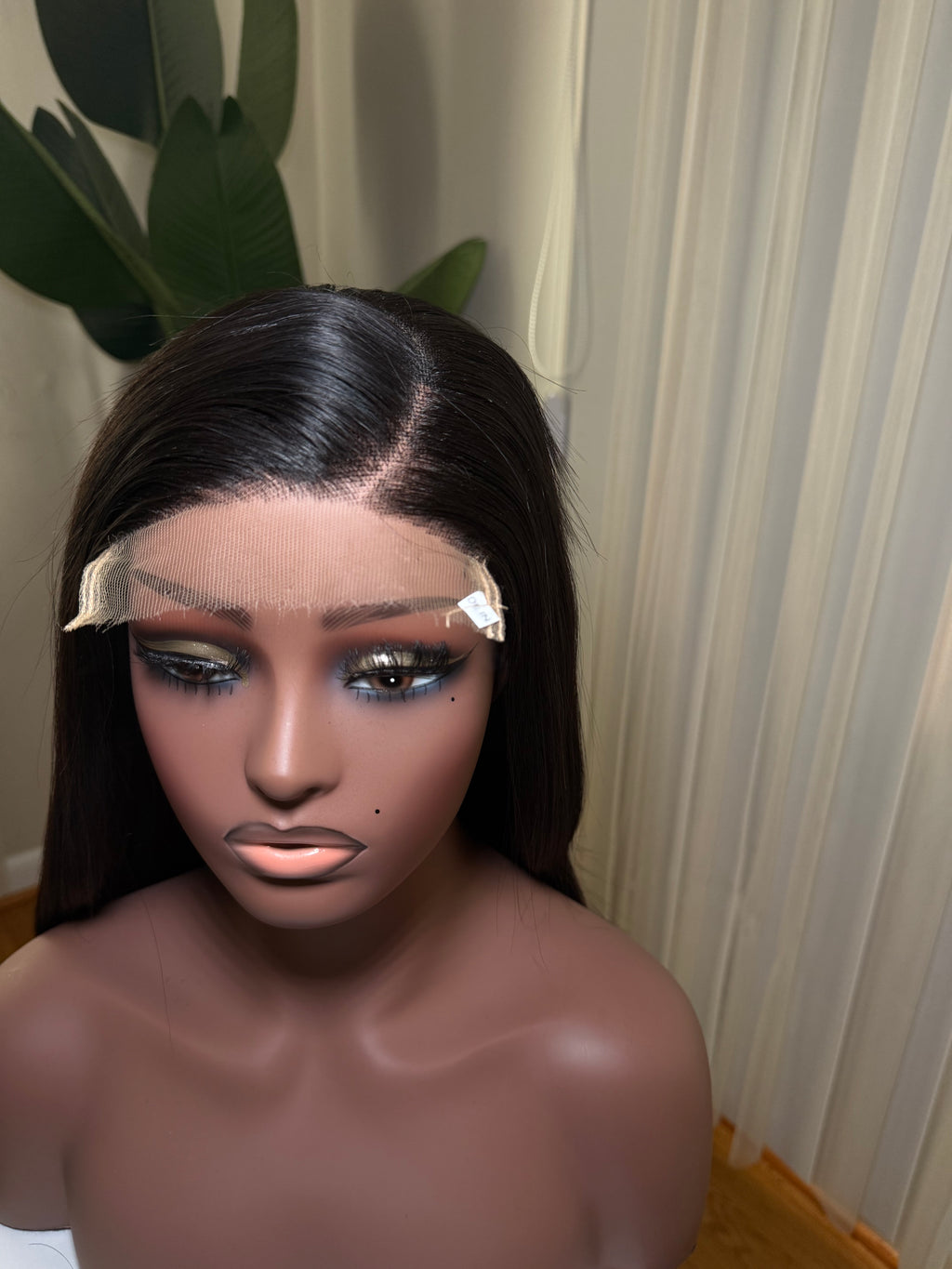 HER Vietnamese bone straight wig - front view natural lighting
