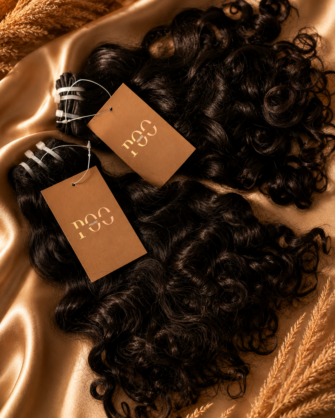 Single Drawn Raw Indian Curly Wave Hair Bundles — 16" 3-Bundle Deal